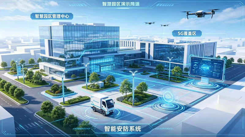 现代智慧园区楼宇与城市管理景观